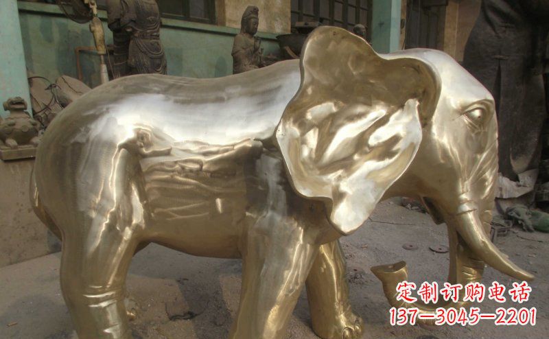 南阳公园大象动物铜雕_2