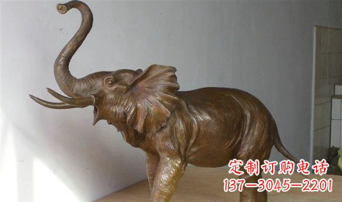 南阳公园大象招财动物铜雕 (3)