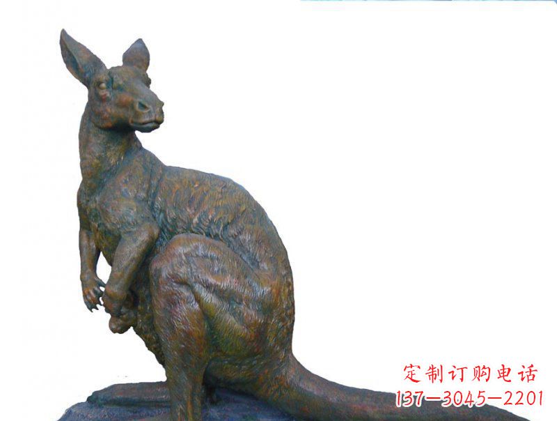 南阳公园袋鼠动物铜雕 (4)