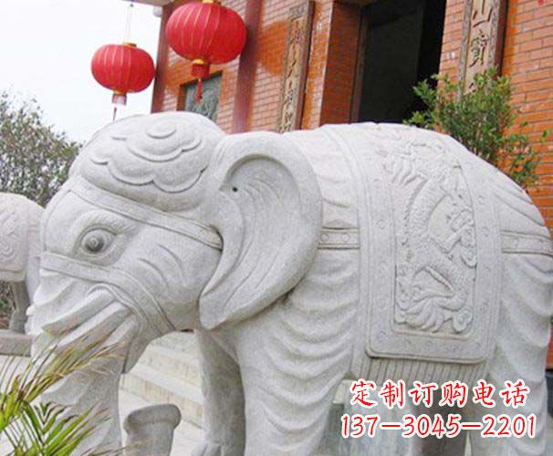 南阳公园动物大理石大象石雕