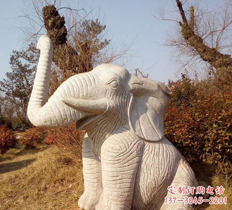 南阳公园动物大象石雕