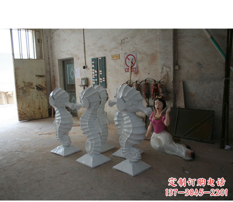 南阳公园动物海马石雕