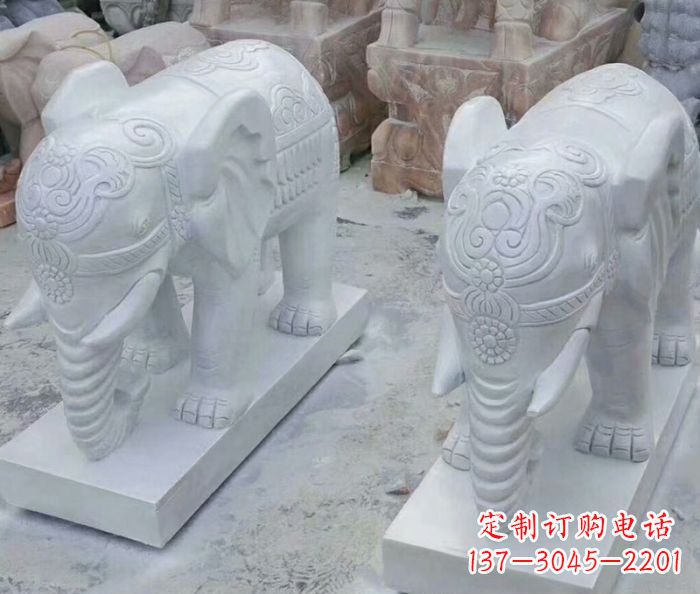 南阳高雅雕塑招财石雕大象