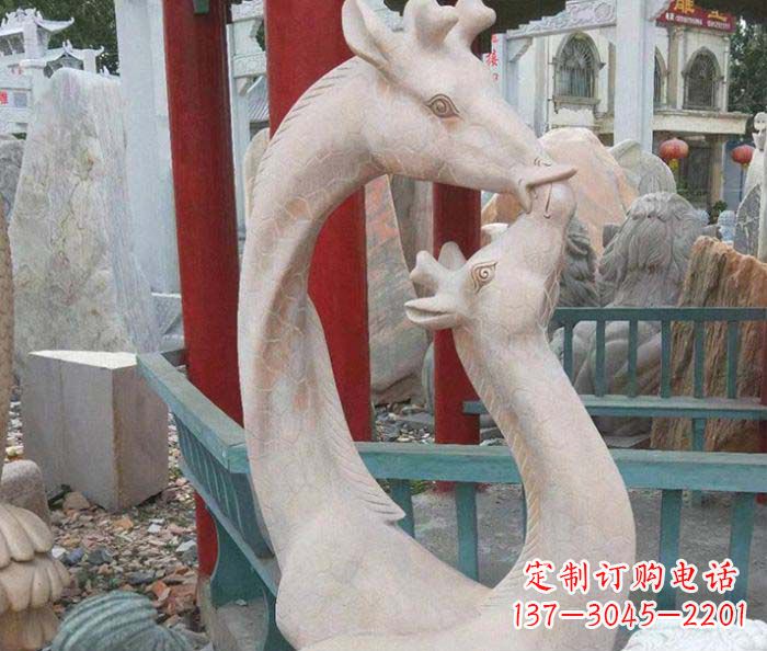 南阳中领雕塑-母子鹿动物石雕