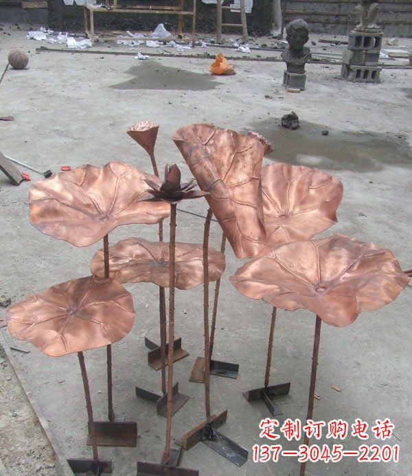 南阳中领雕塑荷花锻铜雕塑