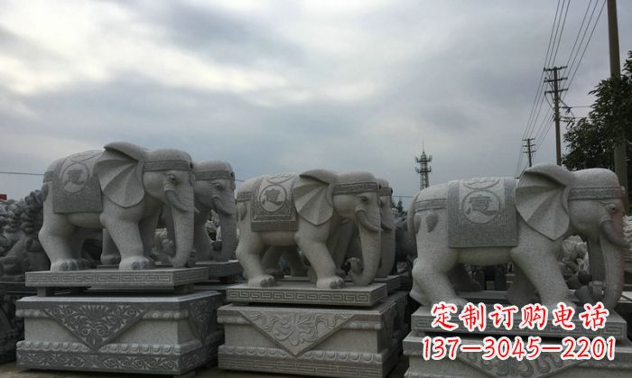 南阳公园仿古大象动物石雕