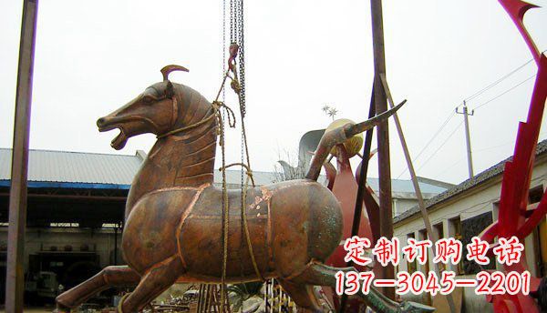 南阳公园仿古马动物铜雕