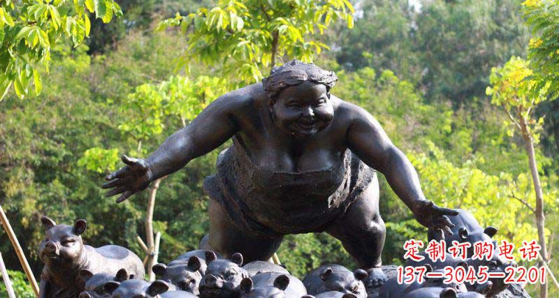 南阳萌萌哒小女孩铜雕