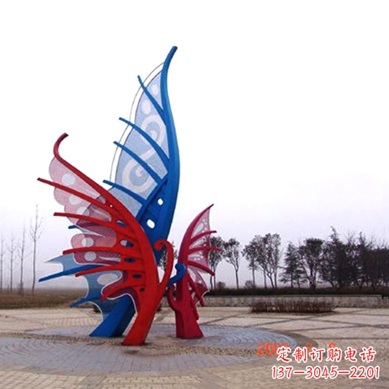 南阳公园广场不锈钢景观蝴蝶景观雕塑