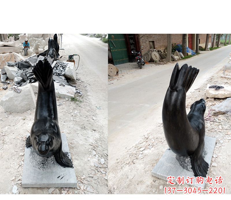 南阳公园海豚景观石雕