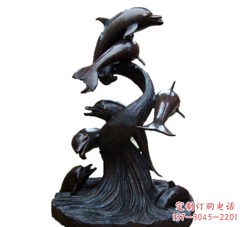 南阳产品名称海豚铜雕园林雕塑
