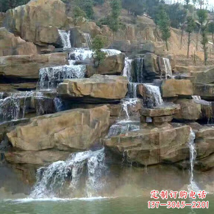 南阳中领雕塑公园假山流水景观雕塑