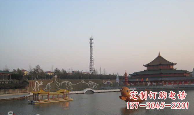 南阳公园金鱼动物铜雕