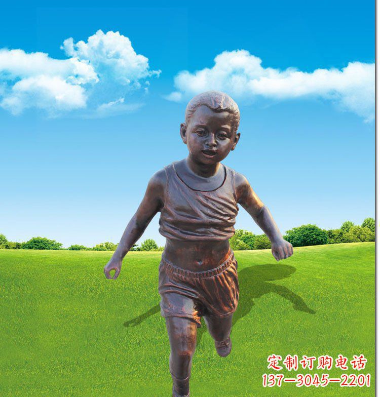 南阳优雅玻璃钢仿铜儿童雕塑