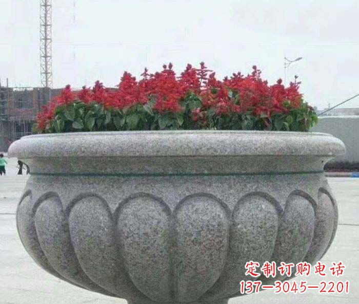 南阳精美大理石花盆雕塑