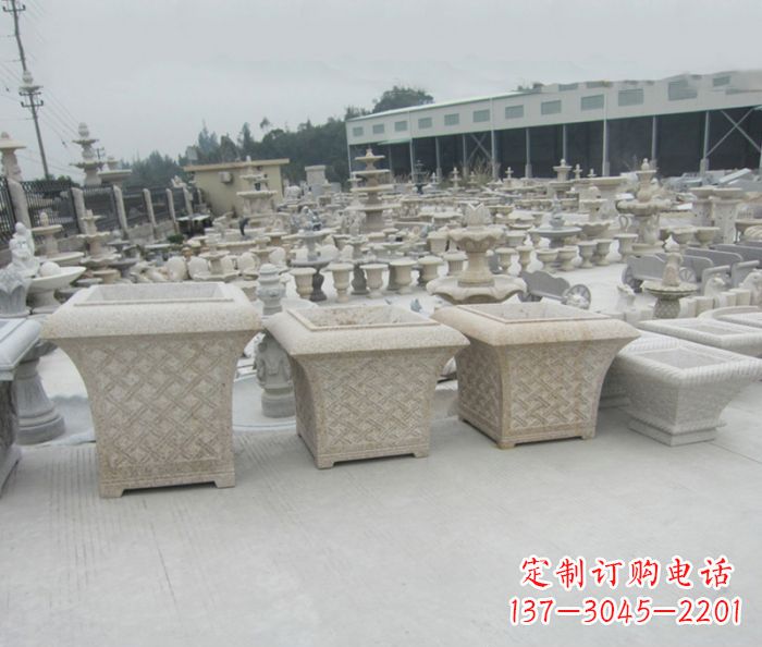 南阳优雅花盆大理石雕塑