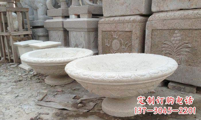 南阳细腻雅致的大理石花盆石雕