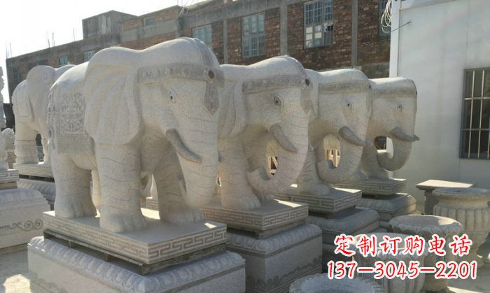 南阳缅甸大理石缅甸大象雕塑