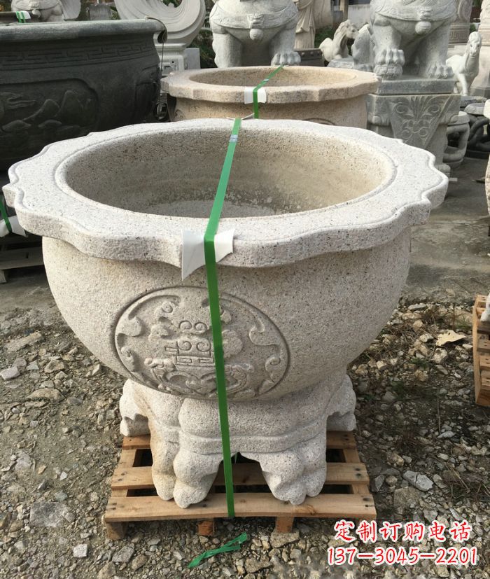 南阳公园景观大理石水缸石雕