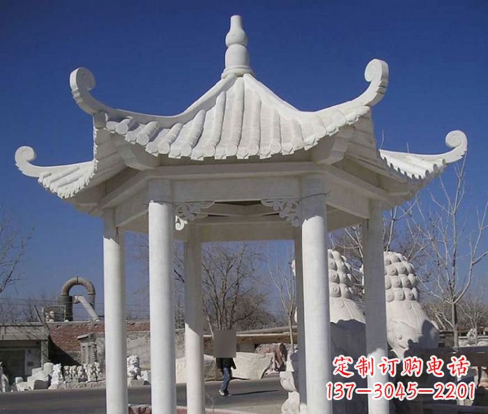 南阳汉白玉凉亭石雕