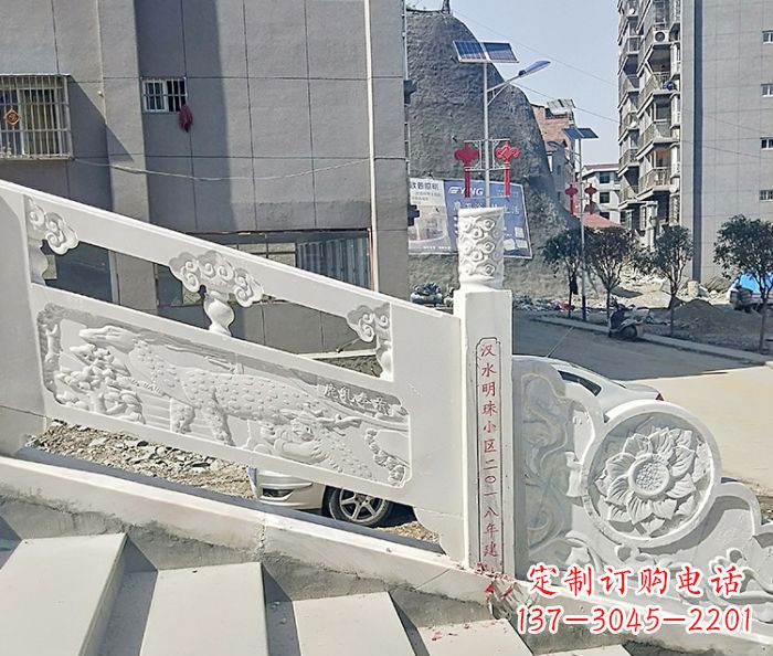 南阳汉白玉石雕栏板,唯美园林装饰