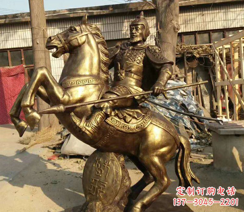 南阳公园景观将军骑马铜雕
