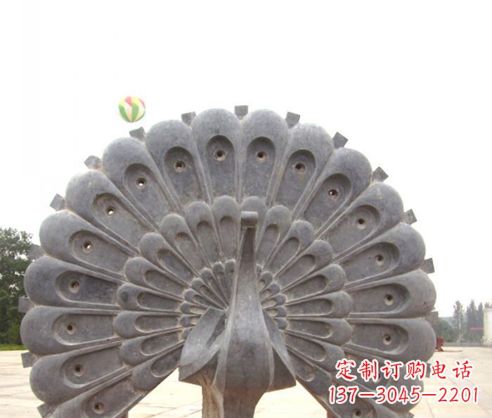 南阳公园景观孔雀开屏石雕