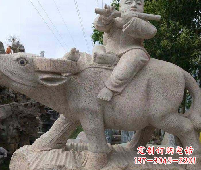 南阳典雅优美的牧童石雕