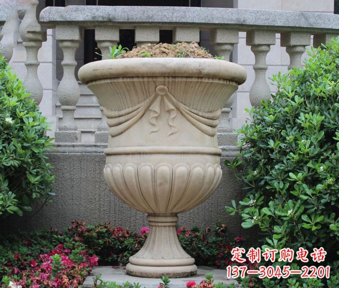 南阳公园景观欧式花盆石雕