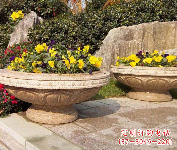 南阳砂岩花盆雕塑