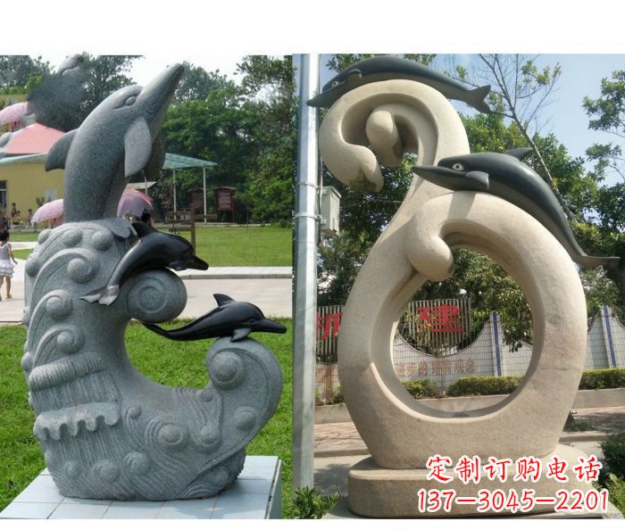 南阳海豚雕塑,让你的公园景观更加优美缤纷