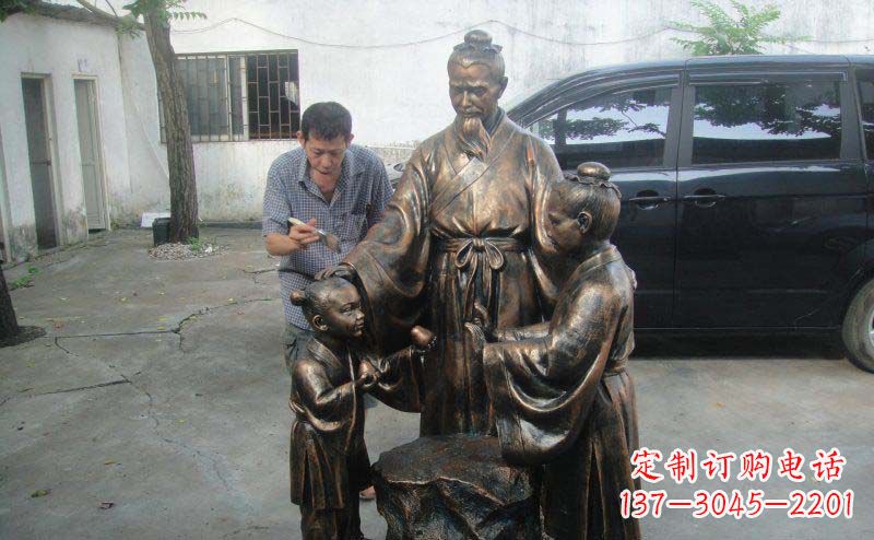南阳精美铜雕—中领雕塑孔融让梨景观雕塑定制