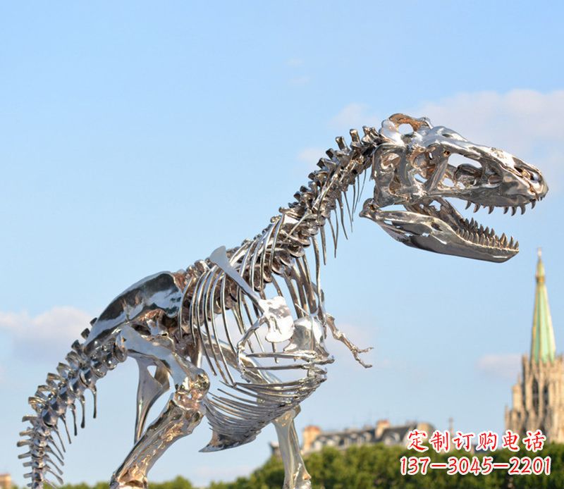 南阳公园恐龙雕塑不锈钢