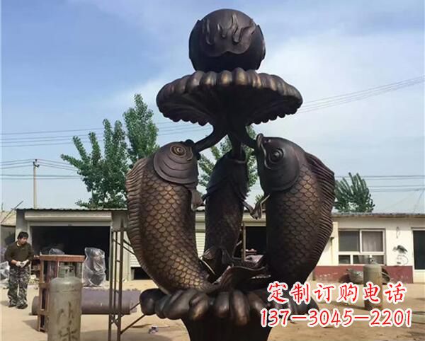南阳中领雕塑出品传统意象·鲤鱼铜雕