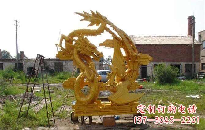 南阳公园龙凤呈祥铜雕