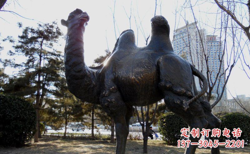 南阳公园骆驼动物铜雕 (5)