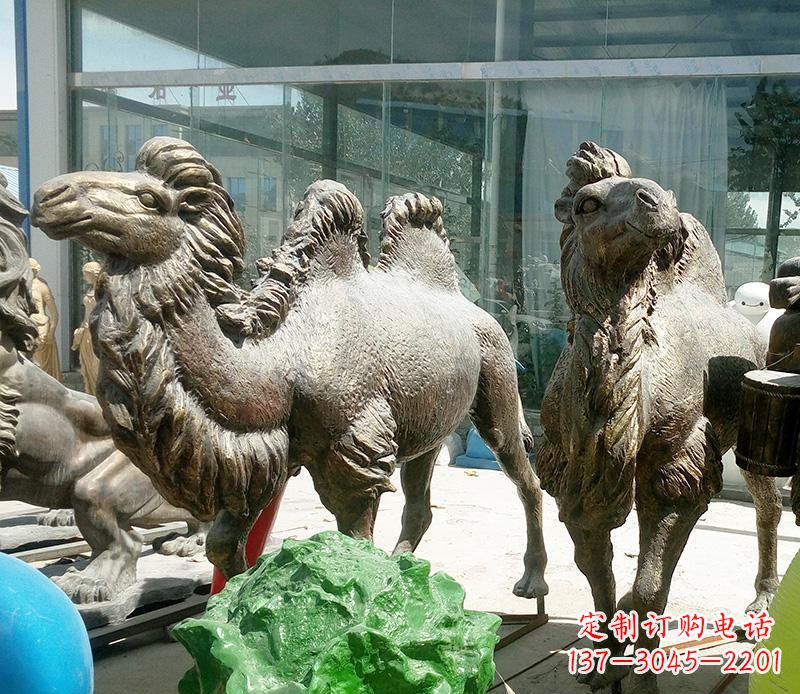 南阳公园骆驼动物铜雕 (2)