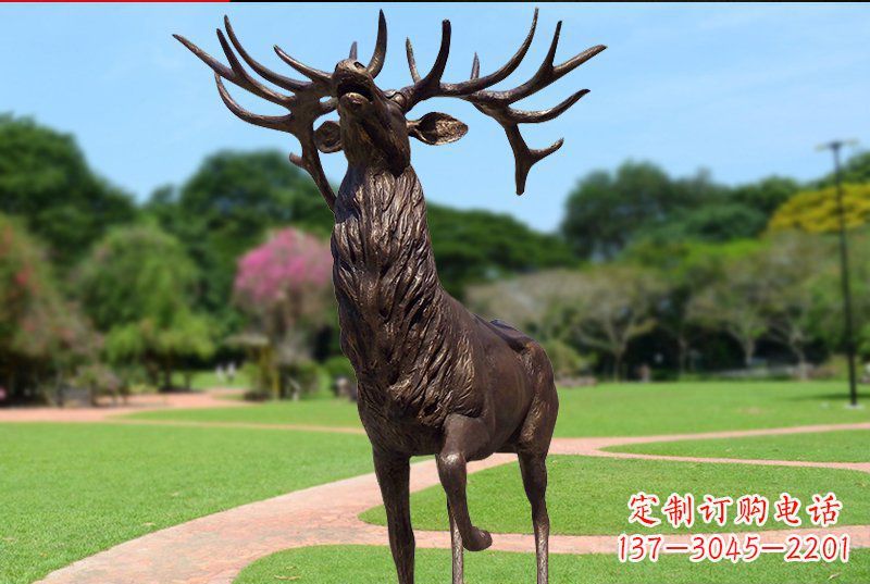 南阳公园梅花鹿铜雕