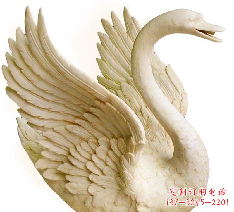 南阳经典设计,灵动优雅,真实天鹅石雕塑