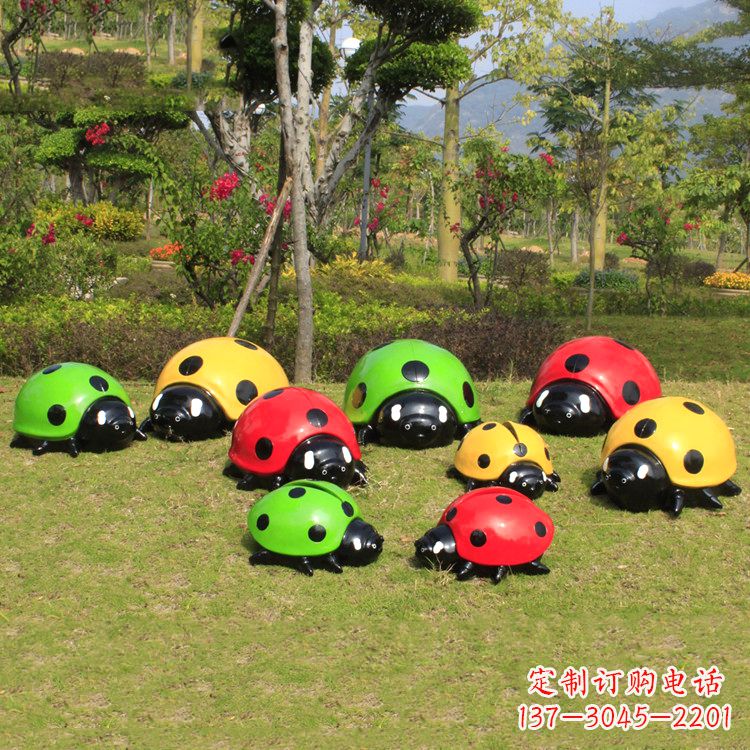 南阳公园七星瓢虫-园林幼儿园动物雕塑摆件