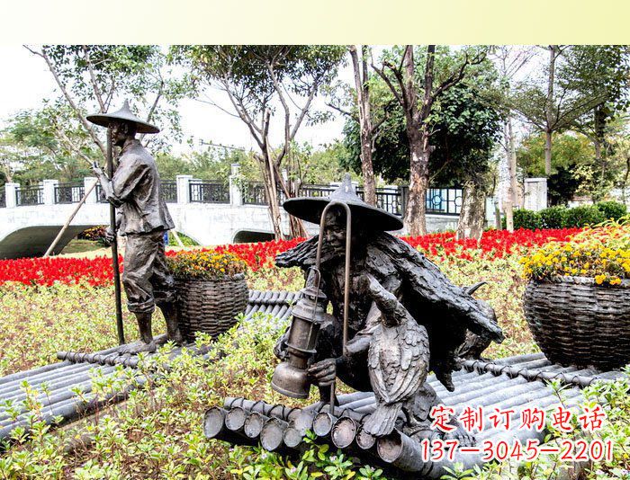 南阳把渔民的生活经历融入雕塑——公园人物渔夫铜雕塑