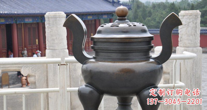 南阳高雅香炉铜雕,景观雕塑装置