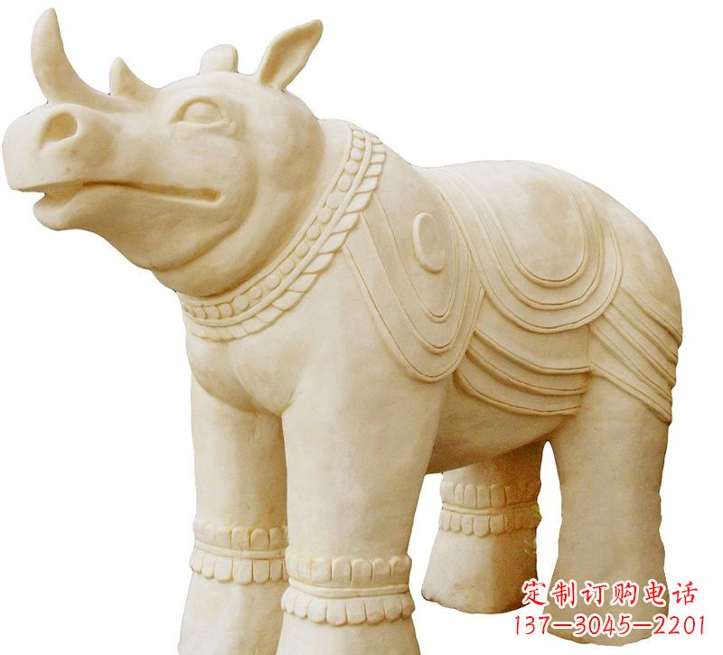 南阳砂岩犀牛雕塑