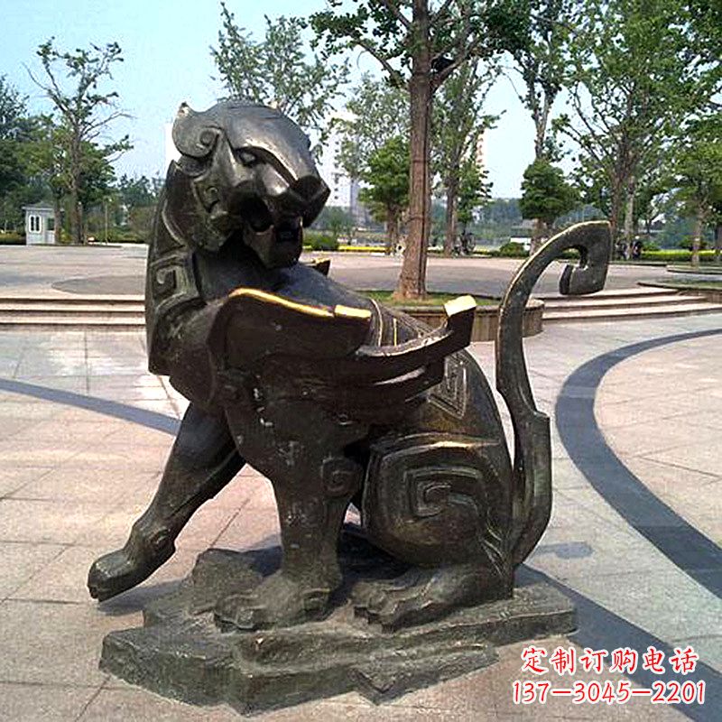 南阳公园神兽动物铜雕貔貅雕塑