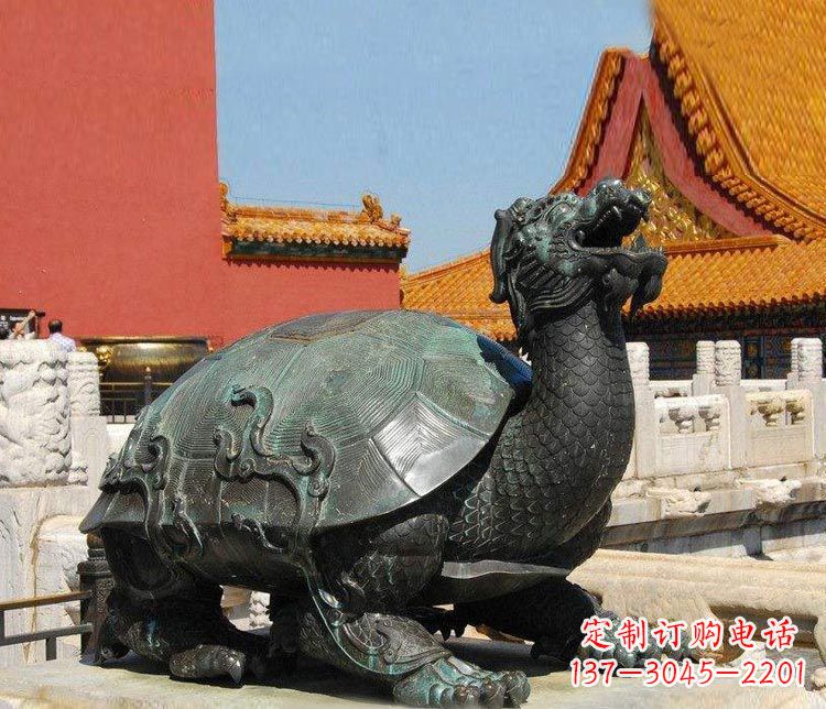 南阳精美铜雕龙龟,给你公园独特色彩