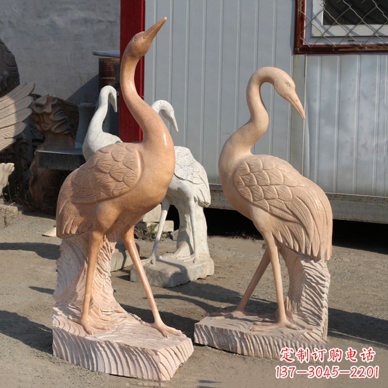 南阳精美雕刻仙鹤景观石雕