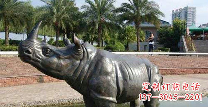 南阳公园水牛动物铜雕