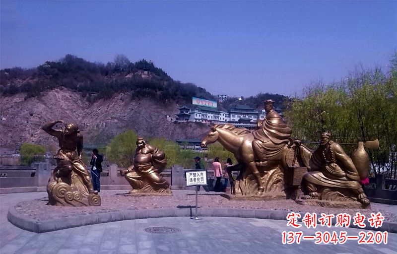 南阳精美铜雕唐僧师徒小品