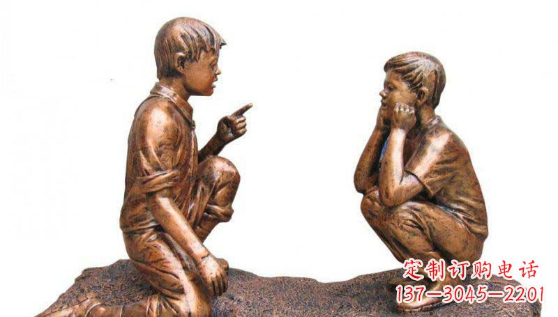 南阳专业定制小品铜雕-尊贵的雕塑男孩