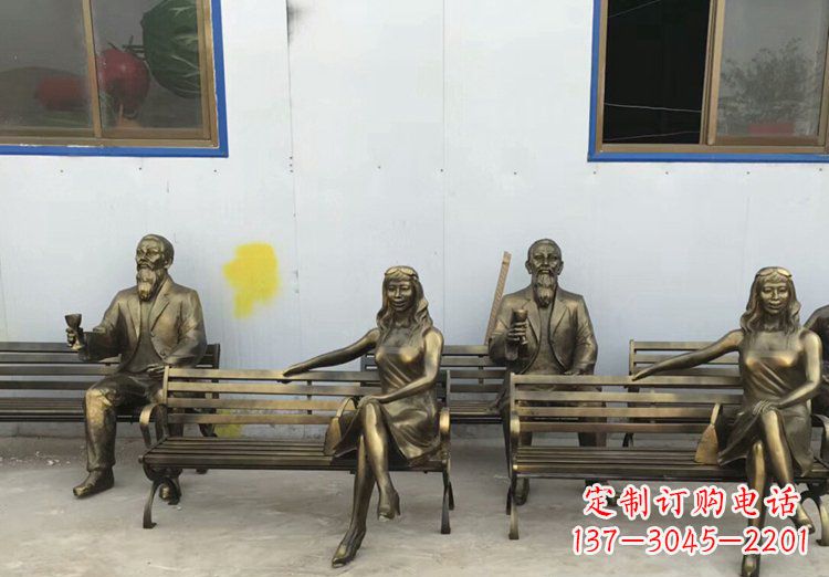 南阳唯美女性铜雕美女长椅